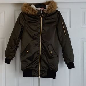 Olive green bomber coat